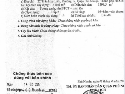 Bán nhà MT Trần Huy Liệu, P.12, Q.Phú Nhuận, giá 123 tỷ