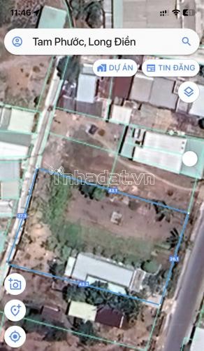 Chính chủ gửi bán nền đất 2 mặt tiền đường, nằm ngay đường Nguyễn Hữu Cảnh Tam Phước Long Điền.