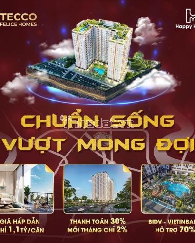 Chỉ cần 450tr sở hữu ngay căn hộ 2PN tại TECCO FELICE HOME Lê Thị Trung,tp Thuận An, BÌnh Dương