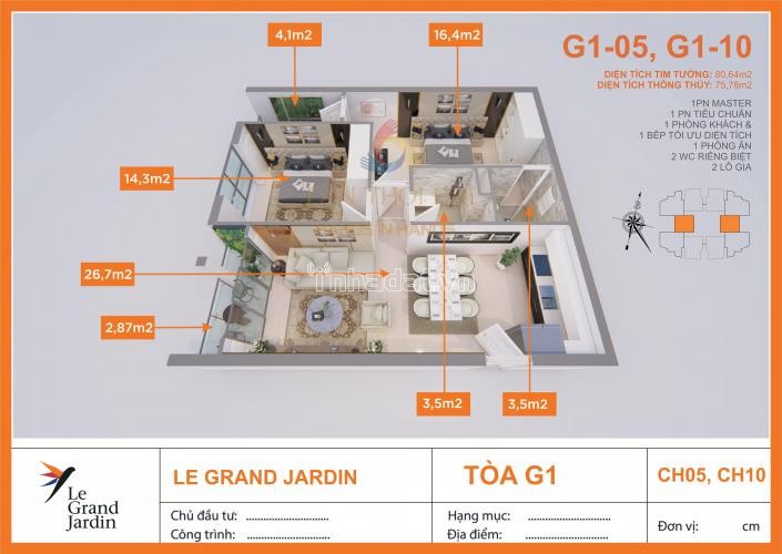 Le Grand Jardin – Ưu đãi khủng khi mua căn hộ tại tòa G1, L3